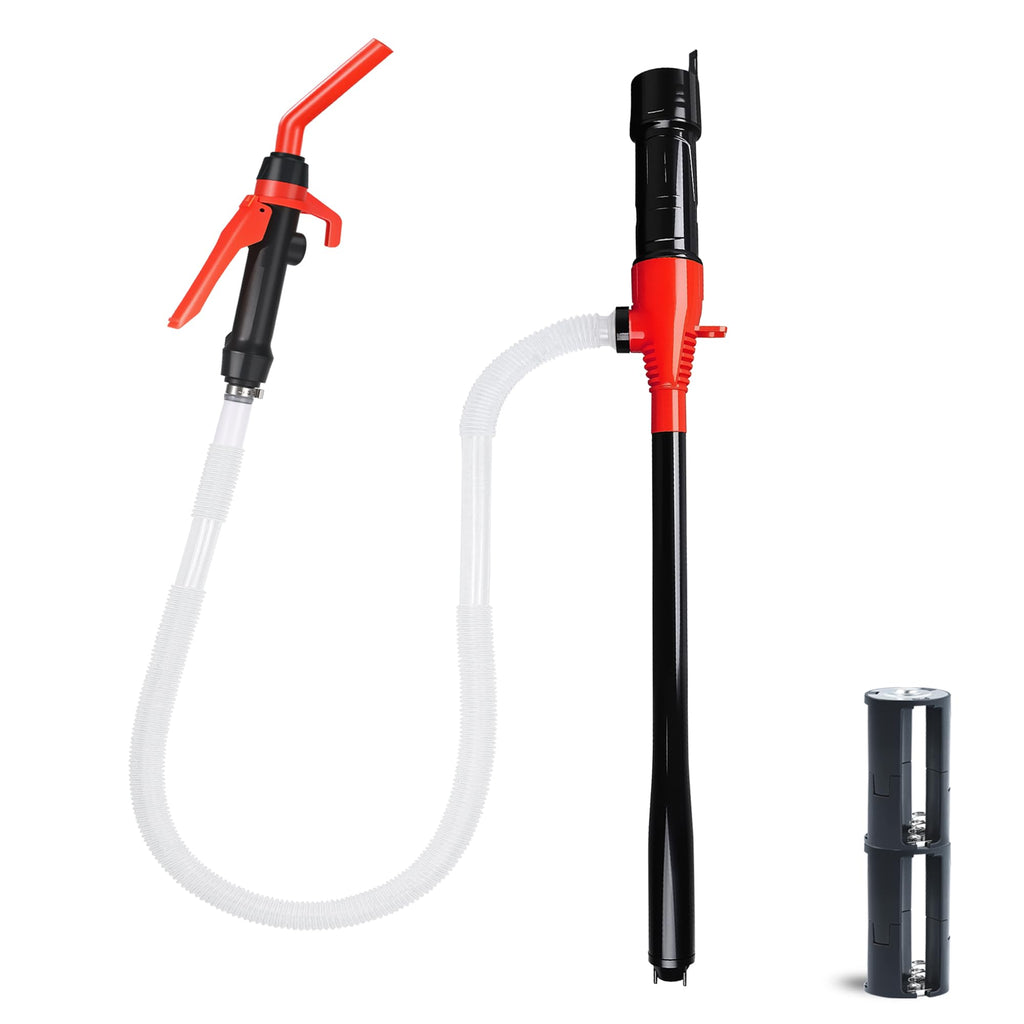 Fuel Transfer Pump Battery Powered, 2.4 GPM Electric Pump for Gasoline Red