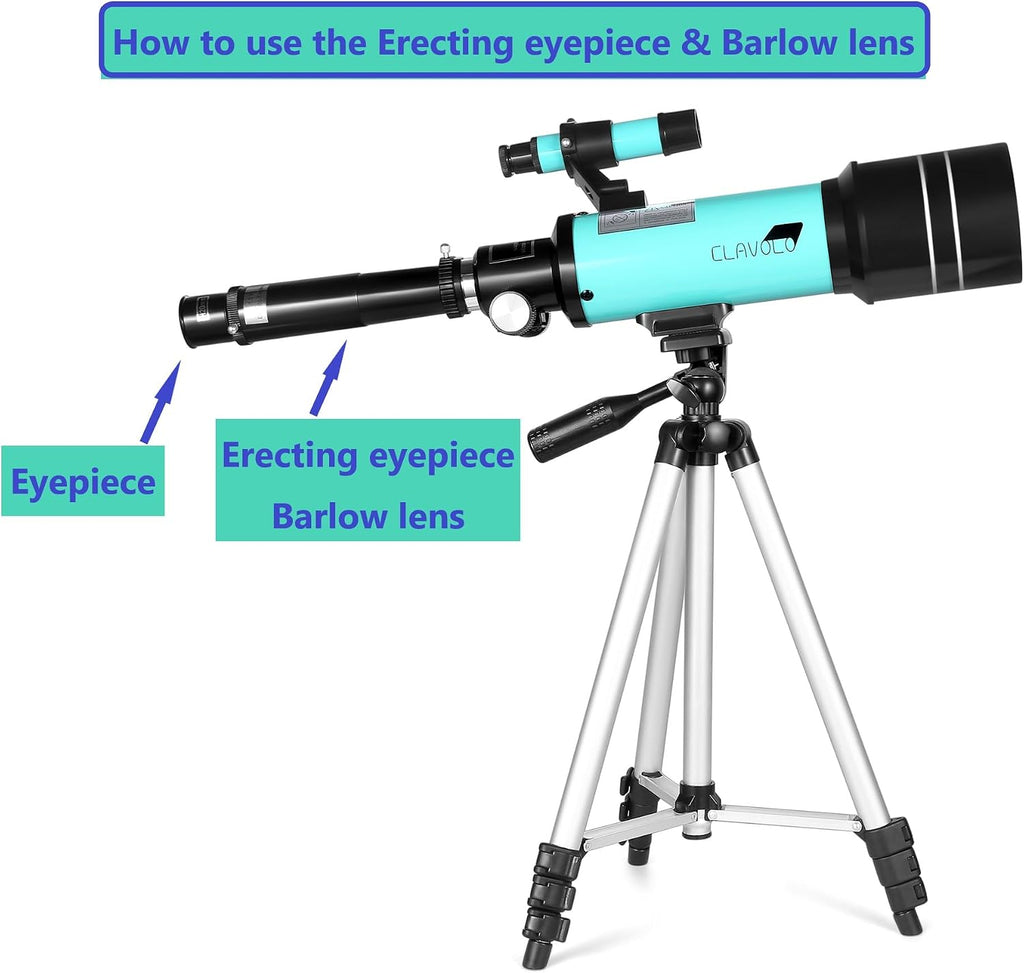 Telescope 70mm Aperture for Kids & Astronomy Beginners, Travel Telescope with Adjustable Tripod & Phone Adaper