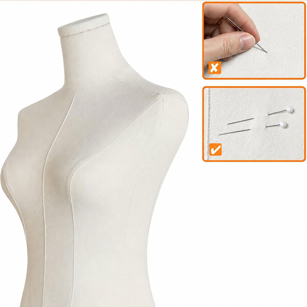 Female Dress Form Mannequin Torso with Adjustable Stand for Sewing | Fashion Half Body Mannequin for Clothing