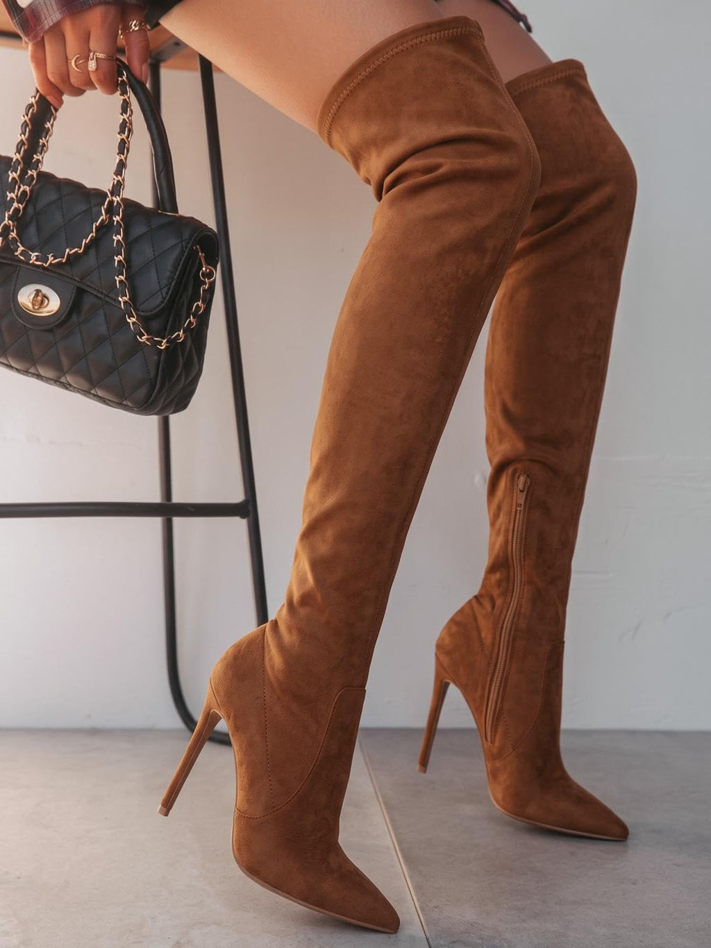 Womens Over The Knee Boots Stiletto Heel Pointed Toe Thigh High Boot
