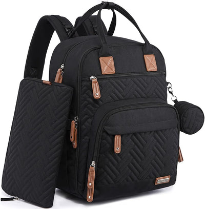 Diaper Bag Backpack, 4 in 1 kit Large Unisex Baby Bags for Boys Girls, Waterproof Travel Back Pack with Pouch