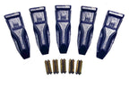 H&L Tooth Company 230CPE Rock Penetrator Backhoe Bucket Teeth Plus 23FP Flexpins (5-Pack) for Deere, Case, JBC, and More. | 23 | 230