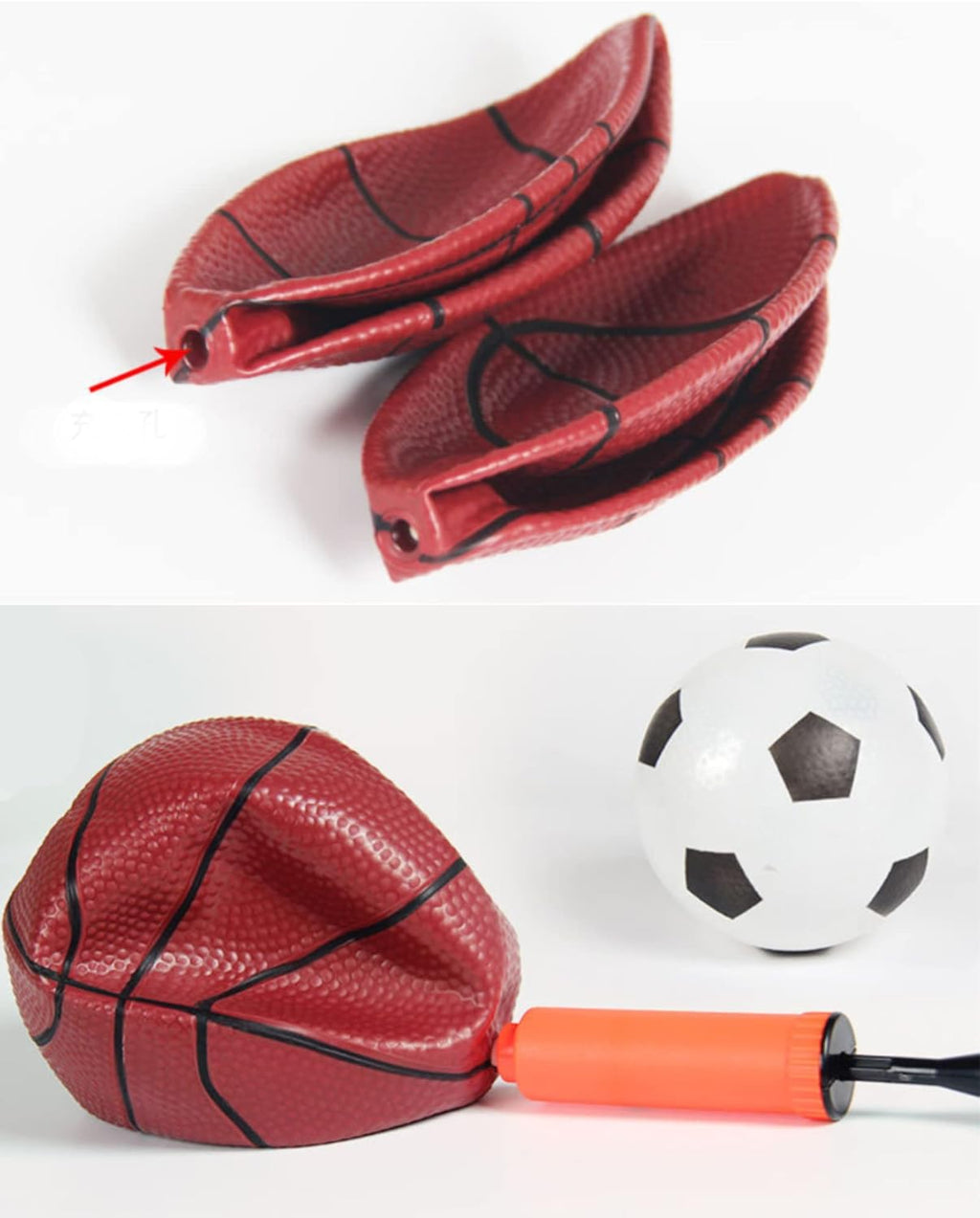 Sports Balls with Hand Pump for Kids and Toddlers - (Pack of 2) 6-Inch Diameter Rubber Sport Ball Set Includes Soccer