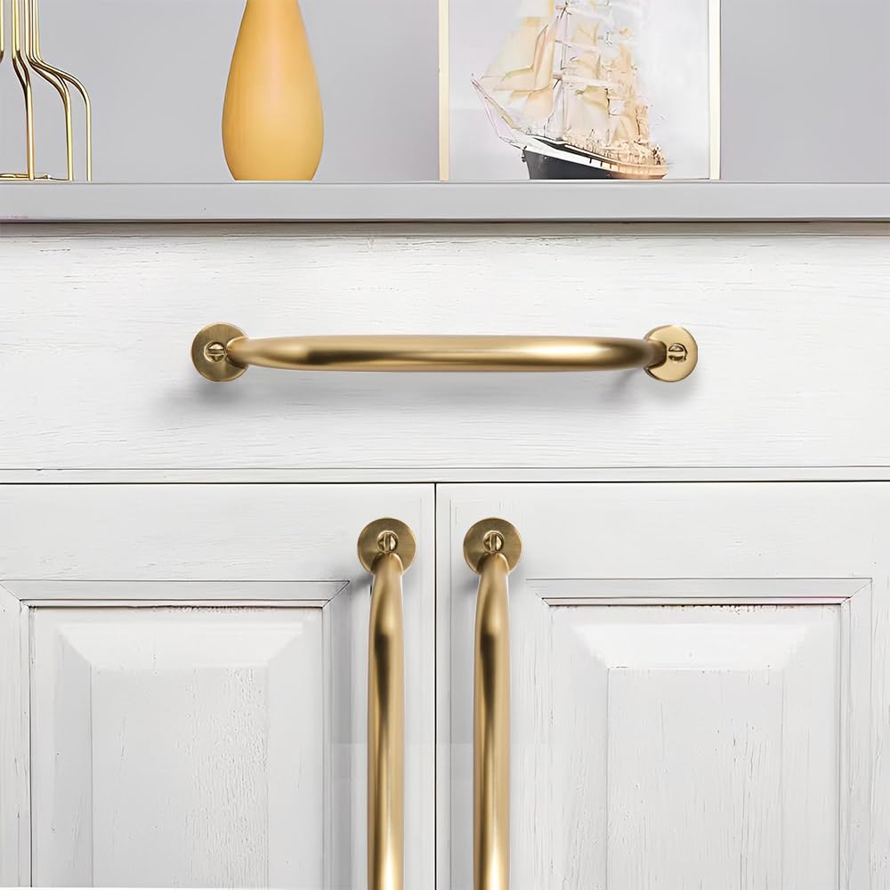1 Pack 18 inch Hole Center Appliance Handle Pull Brushed Brass - Heavy Duty Solid Vintage Aged Drawer Hardware