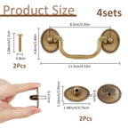 4 Set Vintage Bail Pull Handle 3.5" Hole Center Drawer Handle