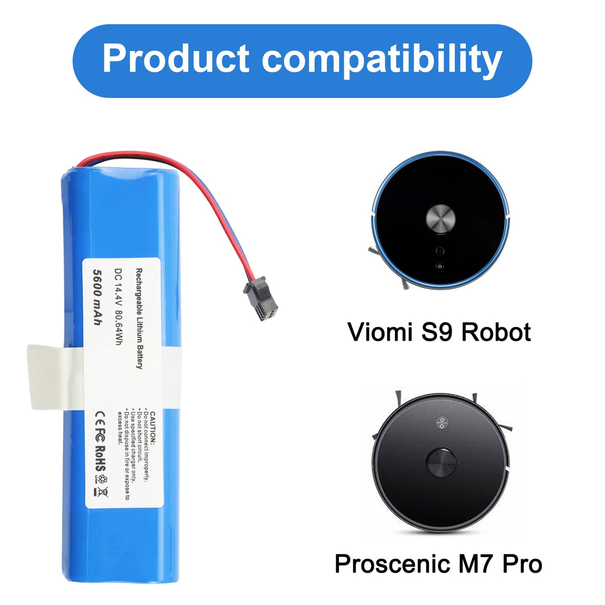 MULS Replacement Battery for Roidmi Q6, EVA, EVE, EVE Plus, SDJ01RM SDJ06RM