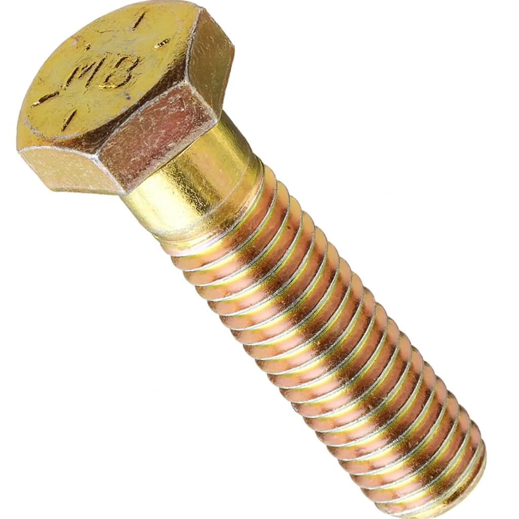 3/8 x 1-1/2" (100 Pack) Grade 8 Coarse Hex Cap Screw, Coarse Thread, Yellow Zinc by Makers Bolt
