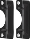 2 Pcs Door Latch Guard Stainless, Reinforcement Ribs Style, Black | 3" x 7'' Door Latch Cover, Door Security Plate