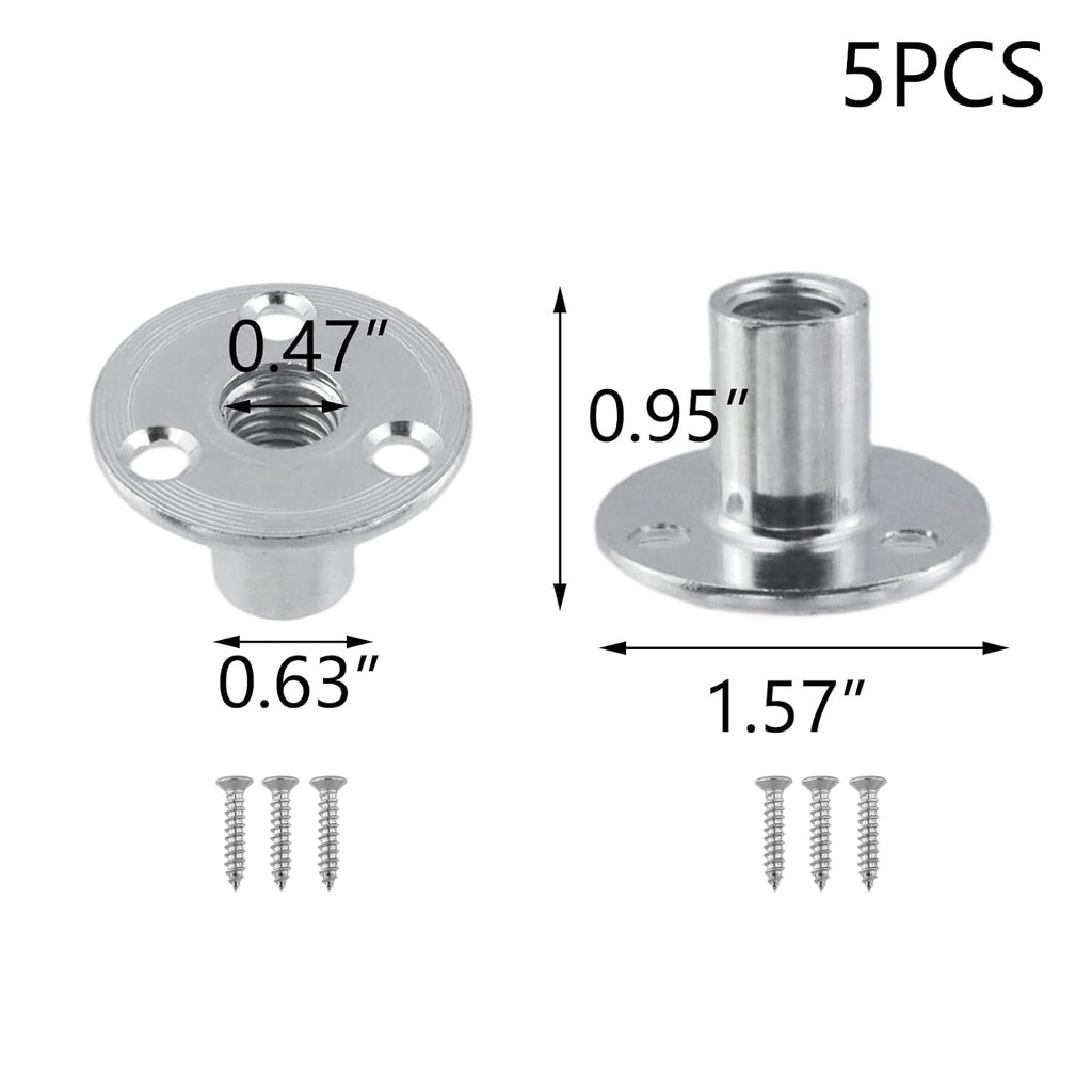 T Tulead M12 Brad Hole Tee Nuts, Carbon Steel, Pack of 5