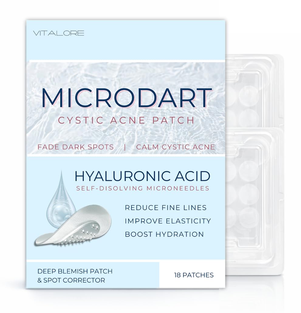 Microdart Pimple Patches- Cystic Acne Patch – Microneedle Pimple Patch for Face, Dark Spots & Blind Pimples- 18ct