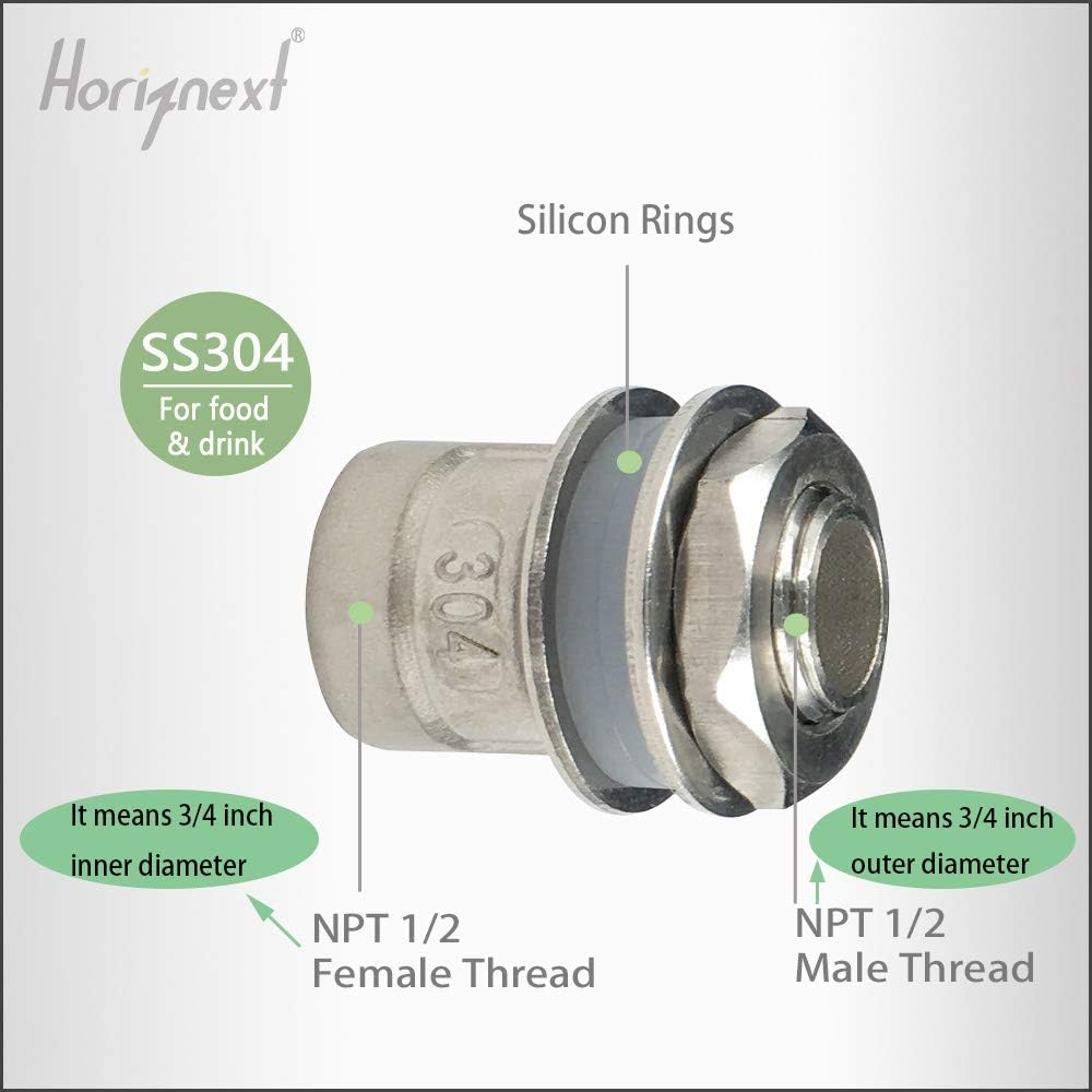 1/2 NPT 304 Stainless Steel Weldless Bulkhead Fitting