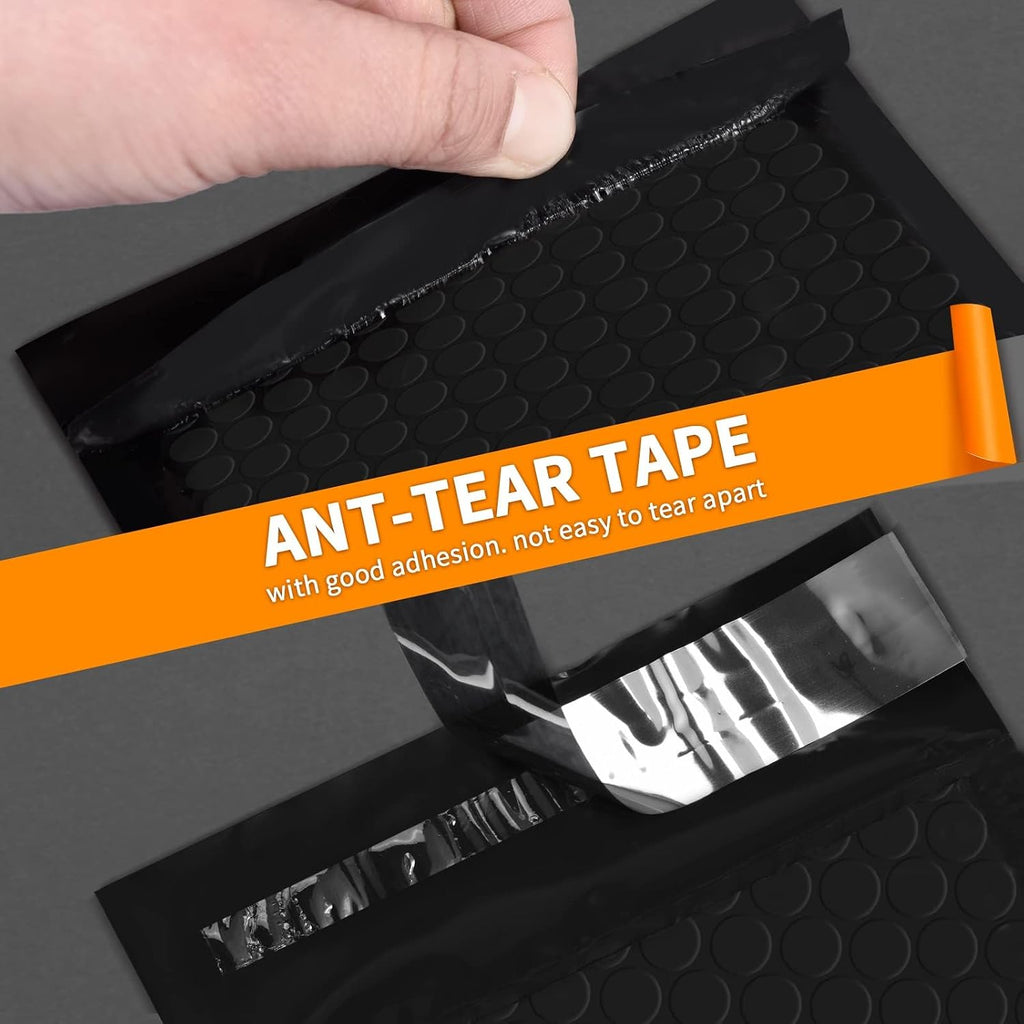 Bubble Mailers 6x10" 100 Pack Black Padded Envelopes Waterproof Usable Size 6x9 Self-Seal Padded Mailing Envelopes