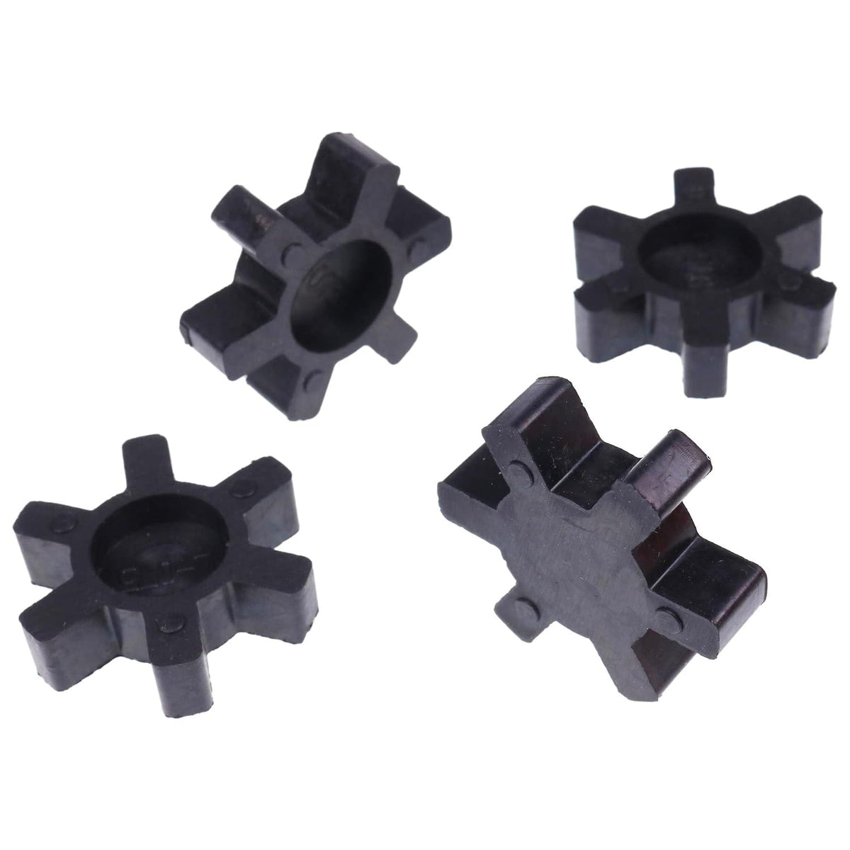 4X Black Flexible Solid Type NBR Rubber Spider Center Inserts Compatible with L075 Lovejoy Martin L Jaw Coupling