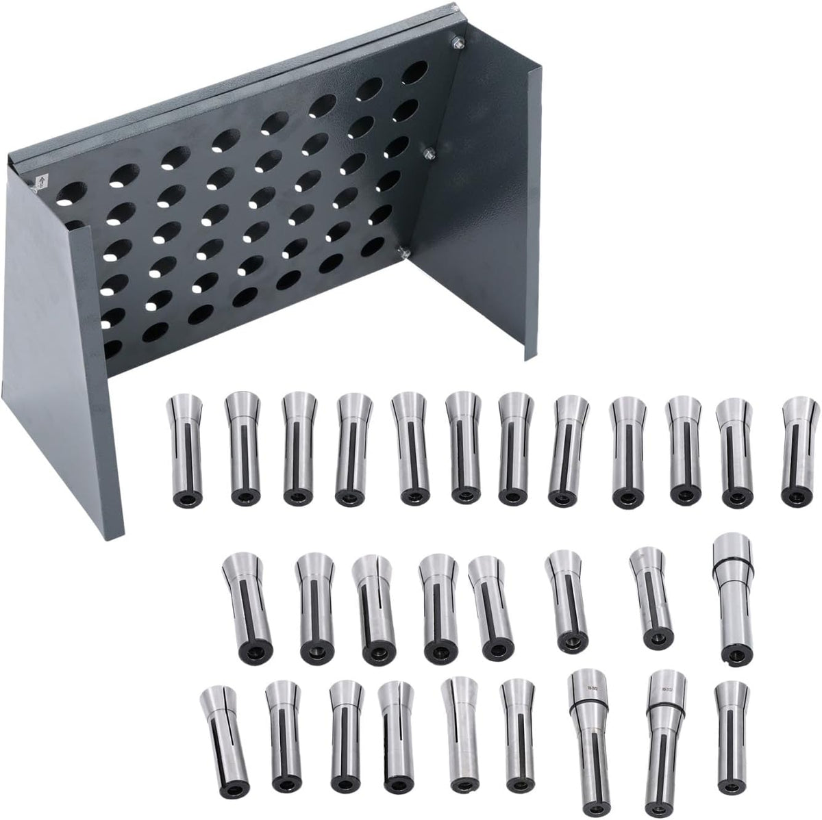 findmall 29Pcs R8 Collet Set with R8 Collet Rack