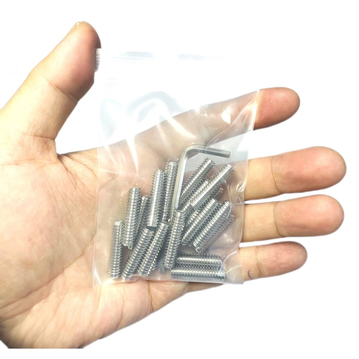 20pcs Set Screws 1/4-20 x 1 inch 304 Stainless Steel Allen Head Hex Socket Set Screws Grub Hex Head Sockets with 1/8 Allen Wrench.(1" Length)