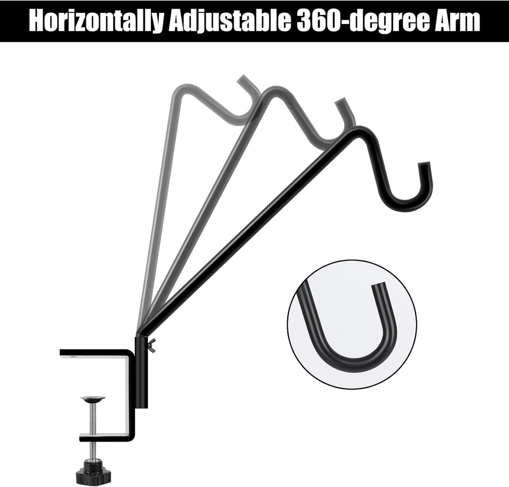 2 Pack 14 Inch Deck Hook, Deck Bird Feeder Hanger, Applicable Deck Thickness 1 Inch-3 Inch