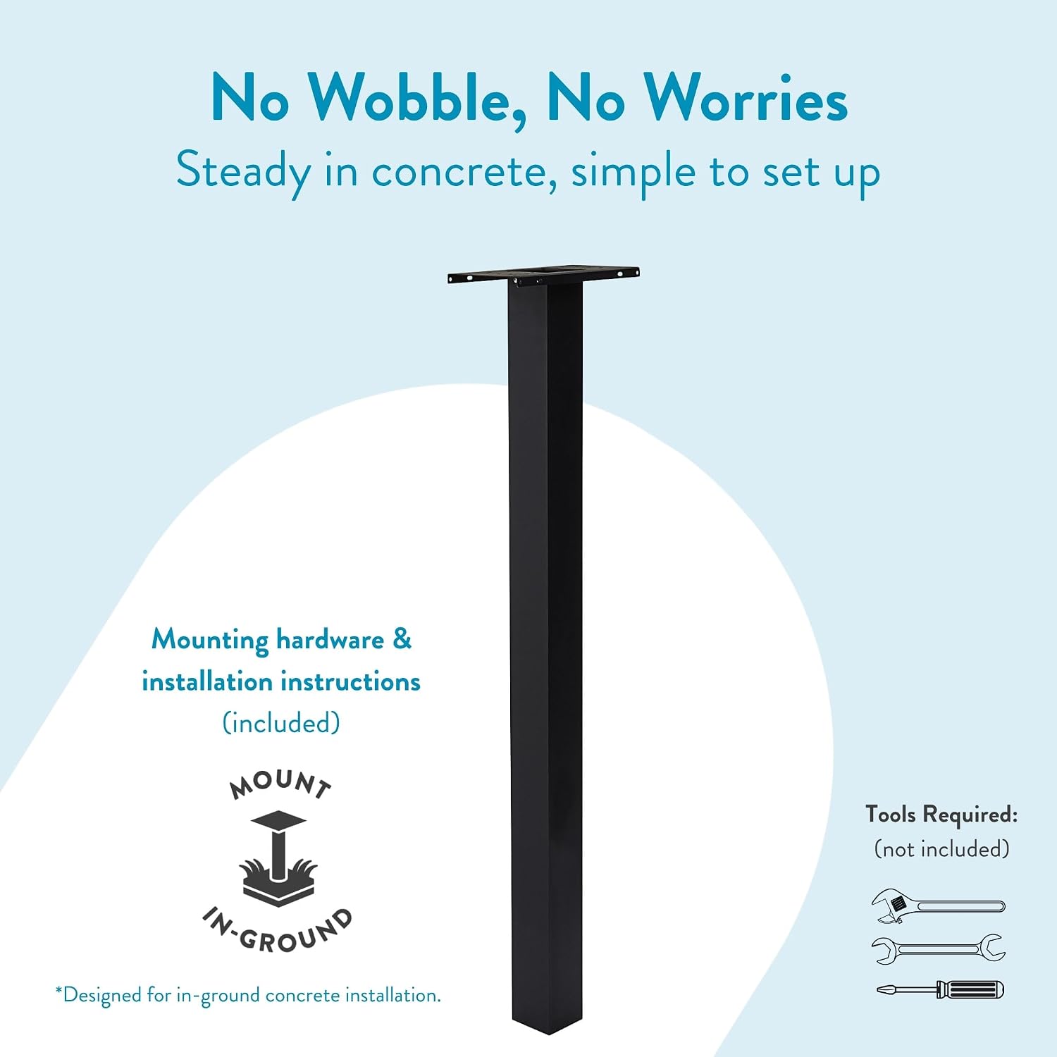 Brighton Aluminum Mailbox Post, Black | Heavy-duty post with weather-resistant outdoor build and a rust-resistant