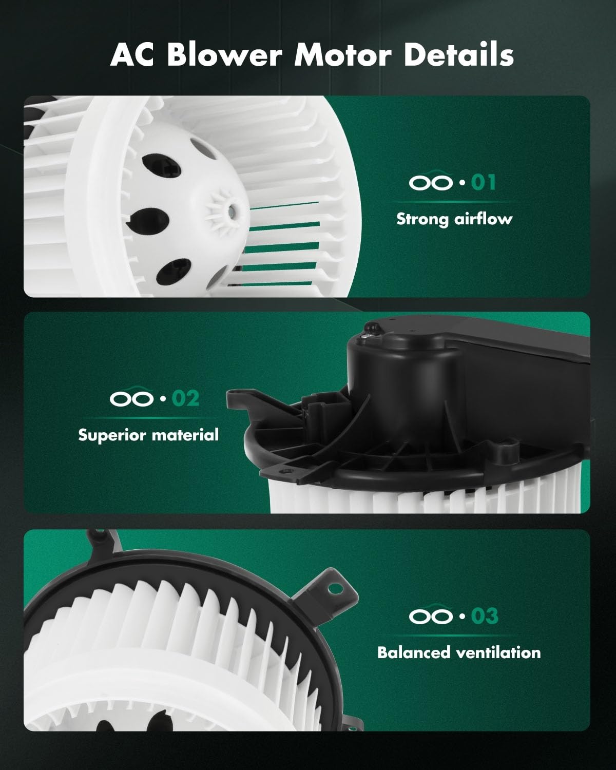SCITOO HVAC Heater Blower Motor with Fan Cage Front 700252