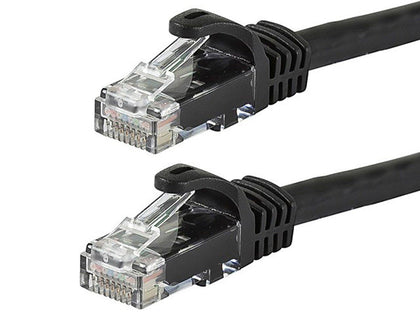 Cat6 Ethernet Patch Cable - Snagless RJ45, 24AWG Stranded Pure Bare Copper Wire, 550Mhz, UTP, 10 Feet, Black