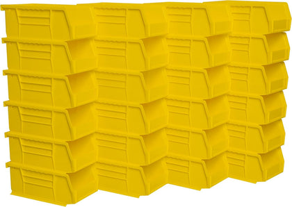 30220 AkroBins Plastic Hanging Stackable Storage Organizer Bin, 7-Inch x 4-Inch x 3-Inch, Yellow, 24-Pack