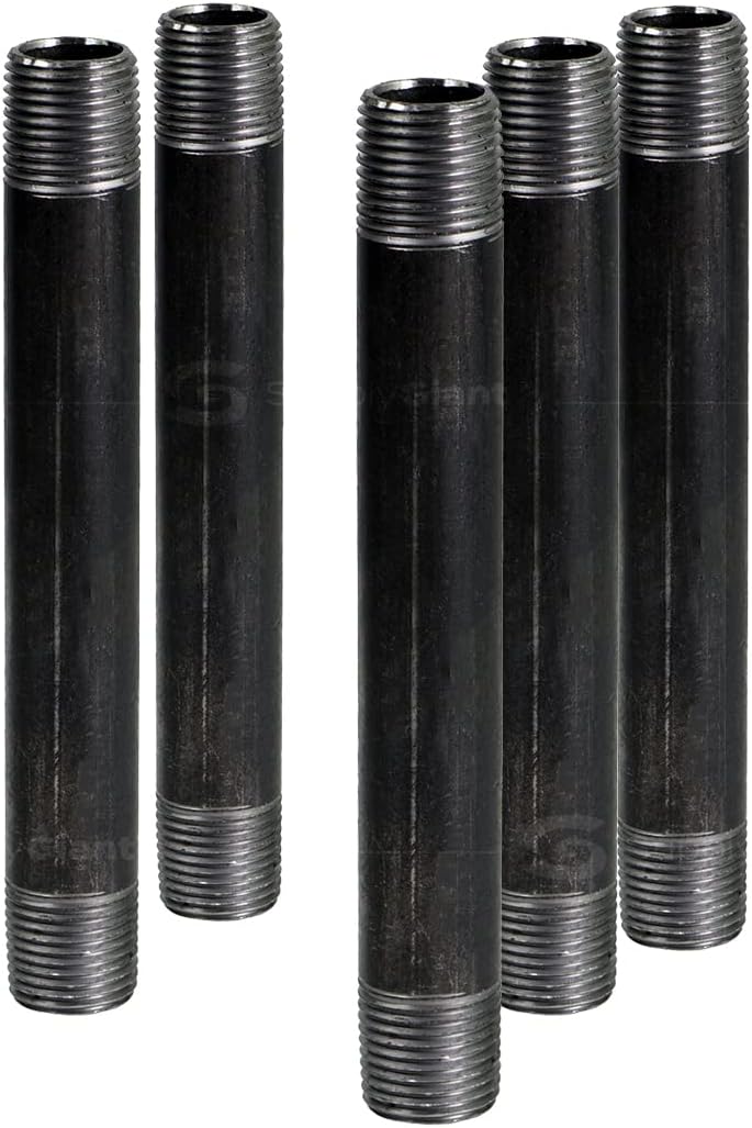 Everflow Supplies NPBL2090-5 Black Nipple Pipe