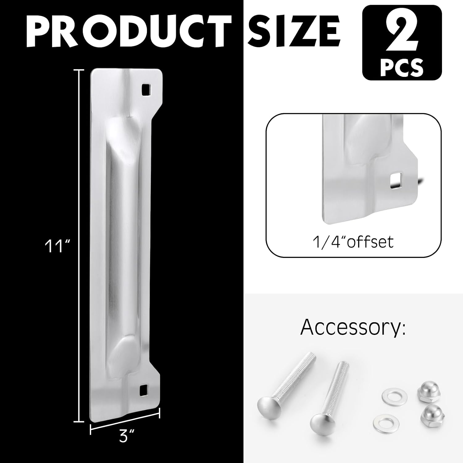 2 Pcs 3" x 11" Door Latch Guard Plate Cover Security Protector