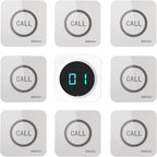 Restaurant Pager System 1 Receiver & 8 Waterproof Call Buttons