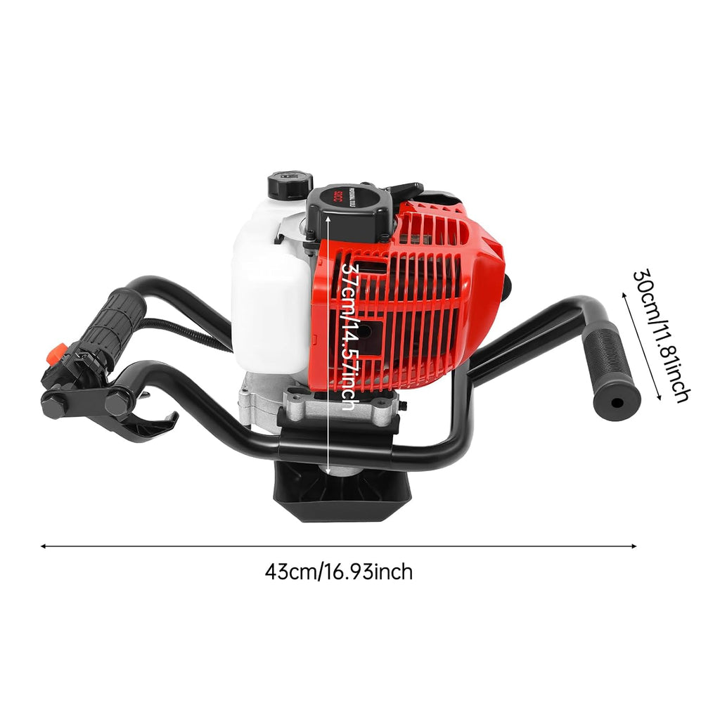 Auger Post Hole Digger, Gas Powered Earth Post Hole Digger Post Holes Earth Digger Petrol Drill Borer Bulb Planting