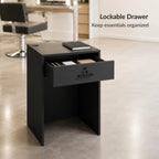 Host Stand with Drawer, Small Reception Desk, 26in Checkout Counter, Black