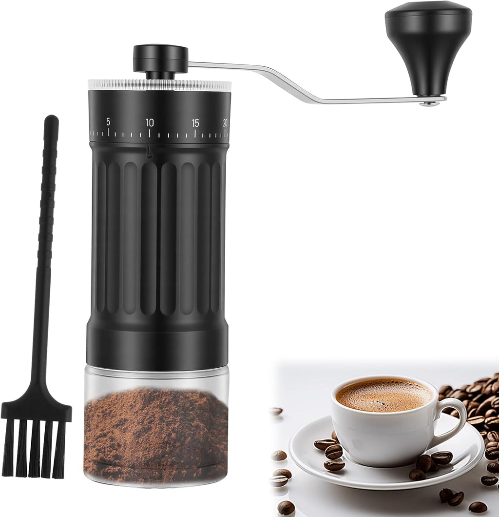 Manual Coffee Grinder with Conical Burr, 40 Adjustable Settings, 30g Capacity, Portable for Espresso, French Press