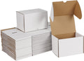 6x4x4 White Shipping Boxes Set of 25, Corrugated Cardboard Mailer Boxes for Packaging Small Business Mailing Gifts
