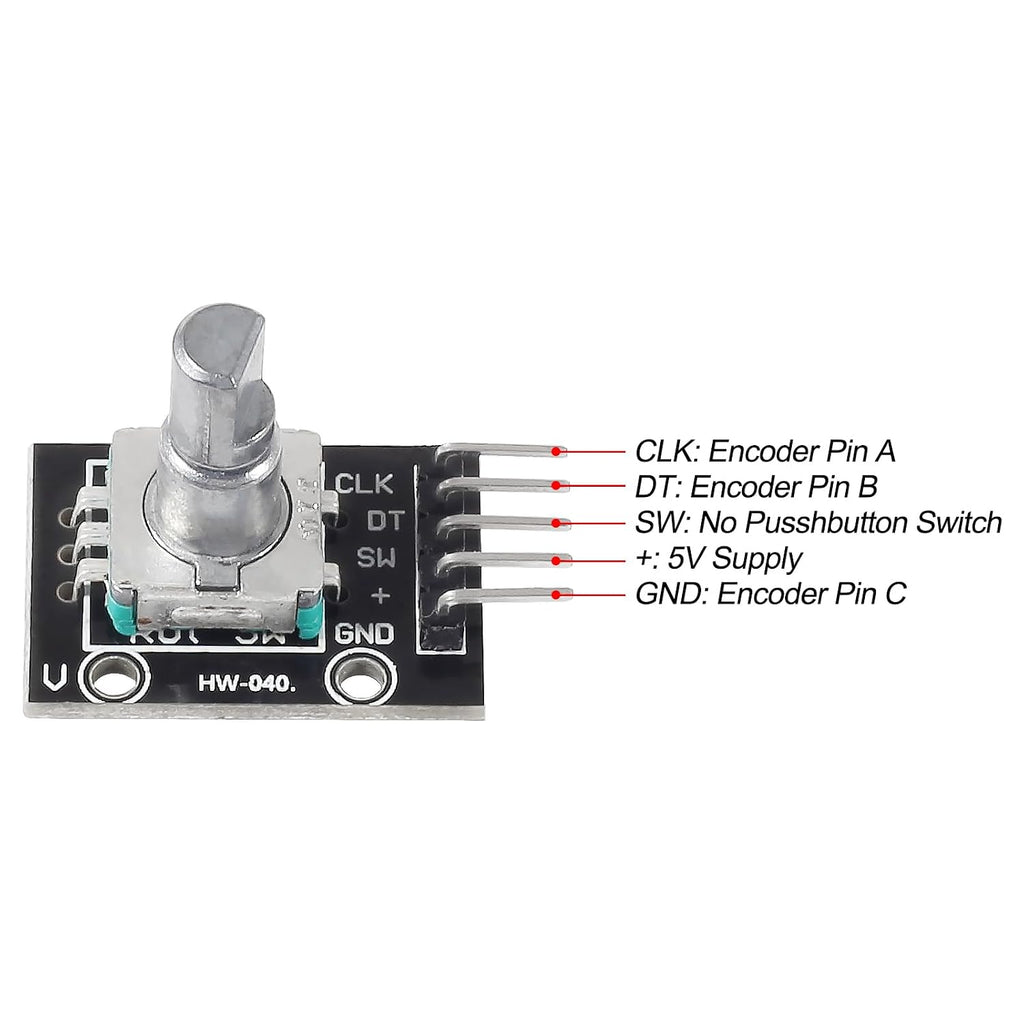 6pcs KY-040 Rotary Encoder Module 360 Degree Switch Encoders with Knobs Cap Brick Sensor Modules