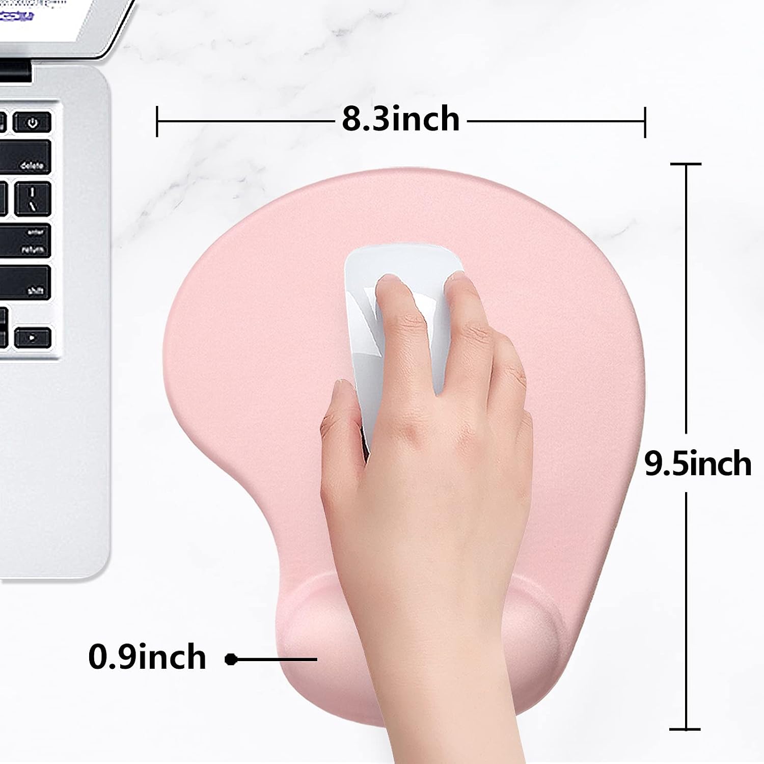 Ergonomic Mouse Pad with Wrist Rest Support, Gel Mouse Pads with Non-Slip PU Base, Pain Relief Memory Foam Computer