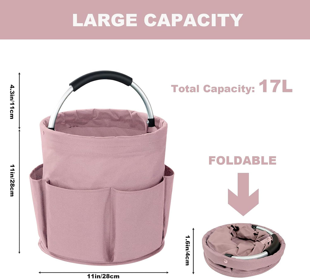 Cleaning Caddy with Handle, 17L Foldable Cleaning Supplies Organizer, Portable Storage Basket, Cleaning Supply Caddy