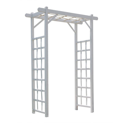 Dura-Trel Elmwood Garden Arbor Vinyl Archway, 57" x 85", White