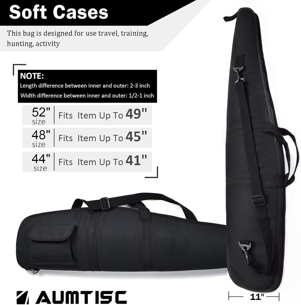 Soft Rifle Gun Case, 41/45/49 Inch Shotgun Carrying Bag for Scoped Rifles with Adjustable Shoulder Sling