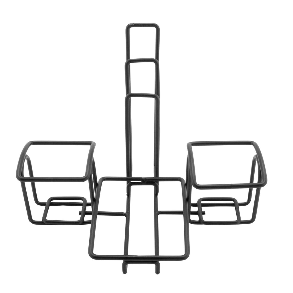 7 1/2" Black Metal 2-Compartment Condiment Caddy
