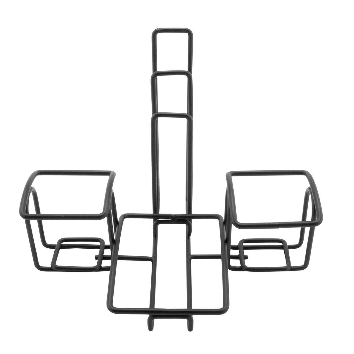 7 1/2" Black Metal 2-Compartment Condiment Caddy