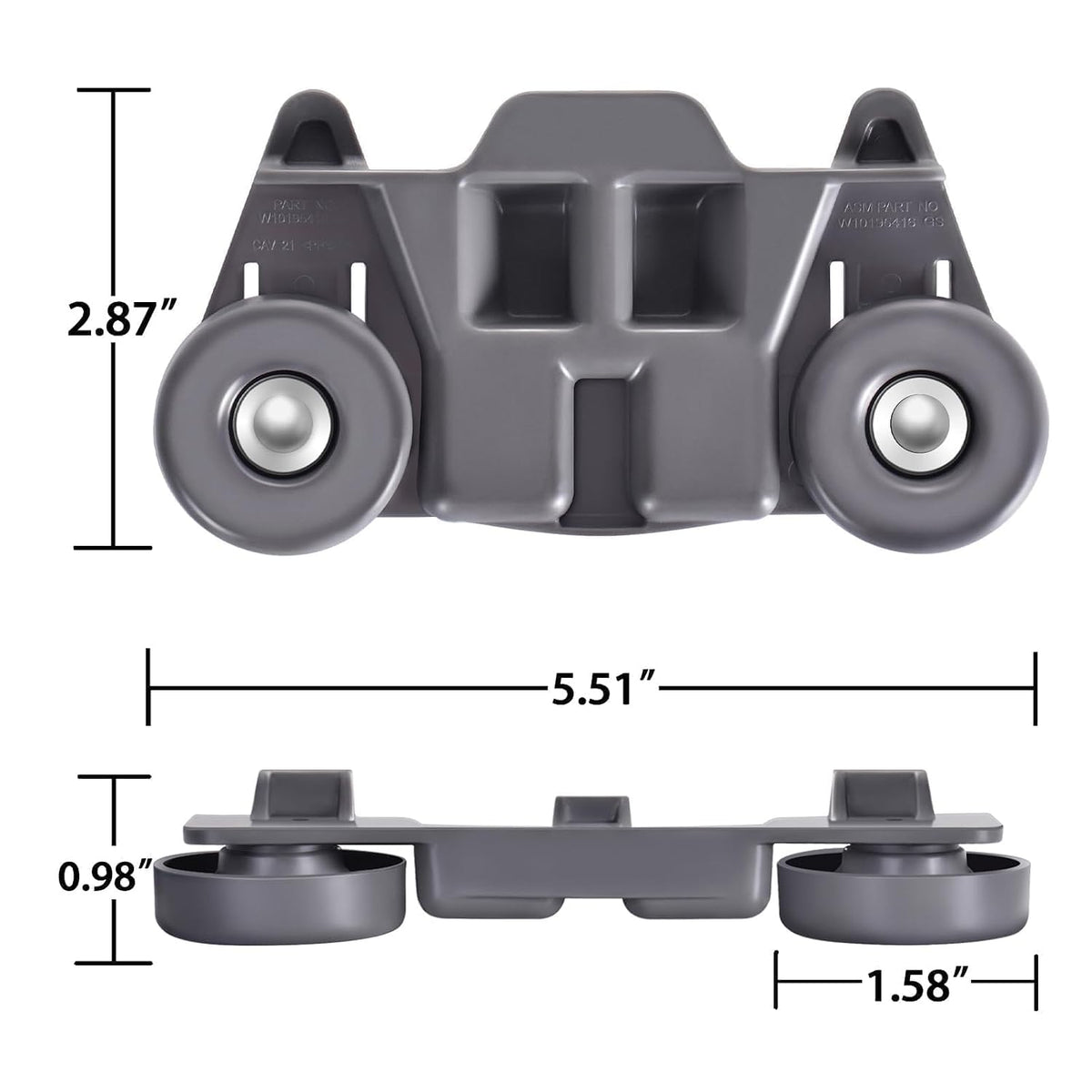 W10195416V W10195416 Dishwasher Wheels Lower Rack (Pack of 4)