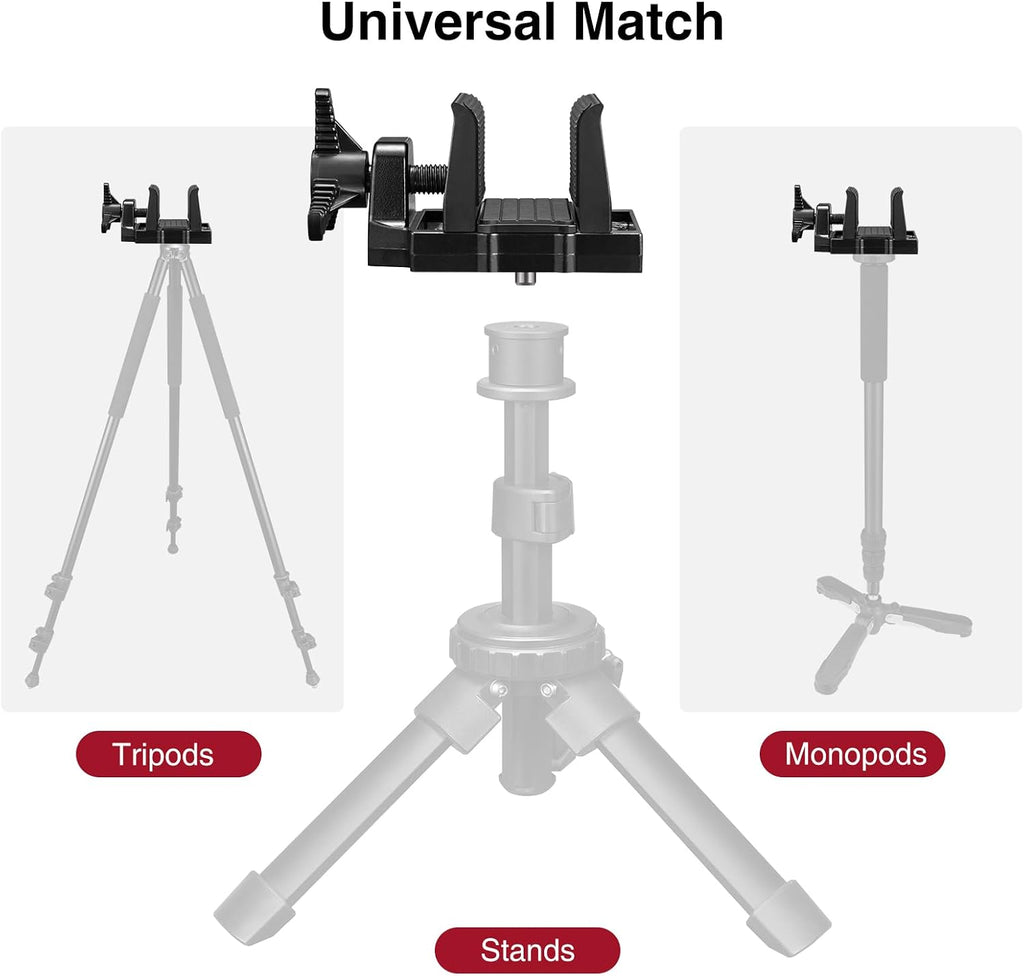 Universal Tripods Clamp Rest Head for Monopods Stick | Lightweight Construction Saddle Mount with with 1/4" and 3/8"