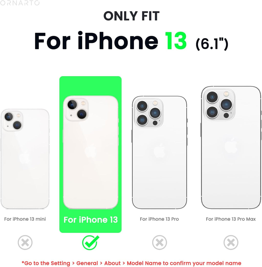 Compatible with iPhone 13 Case 6.1, Slim Liquid Silicone 3 Layers Full Covered Soft Gel Rubber Phone Case Protective