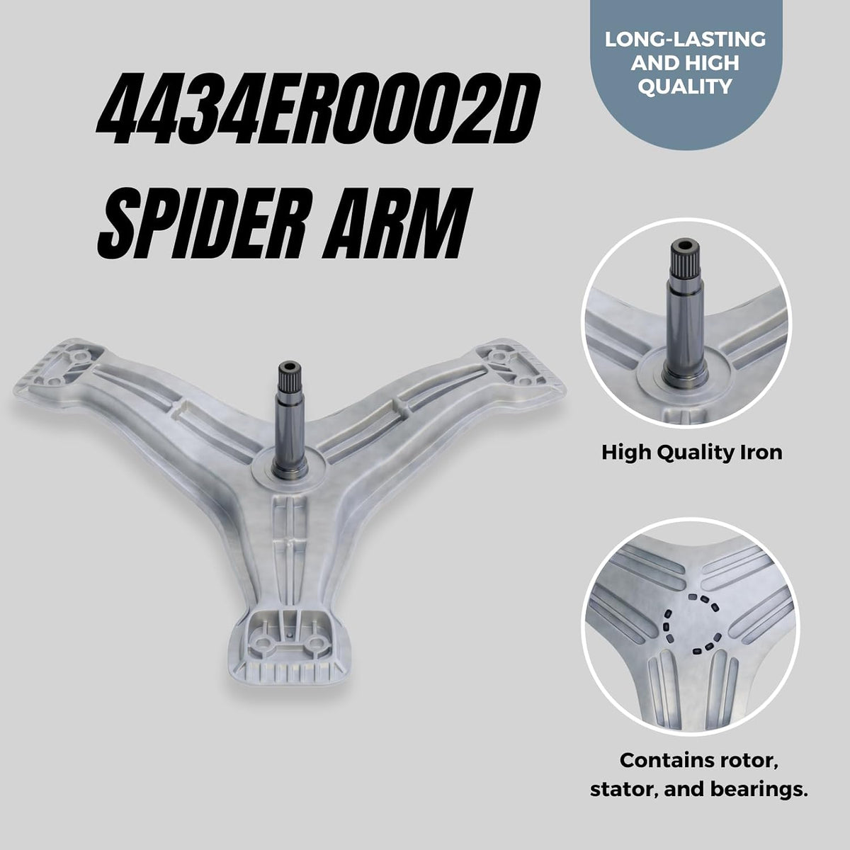 4434ER0002D 4434ER0002A Washer Spinner Support - Washer Spinner Replacement Compatible with Kenmore, LG Washing Machine – Durable Iron Spider Drum Support 4434ER0002B 4434ER0002E AP5592038 WM2501HWA