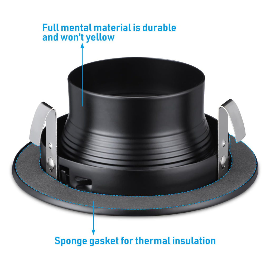 12-Pack 4 Inch Recessed Light Trim, Black
