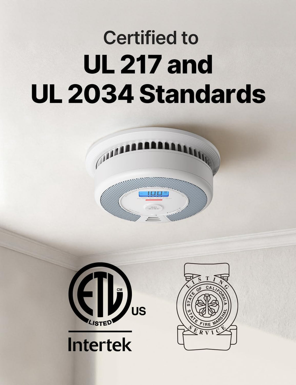 Smoke Detector Carbon Monoxide Alarm Combo, XP0H-SN, 1-Pack | 10-Year Sealed Battery (Not Hardwired), Large 5.7-inch