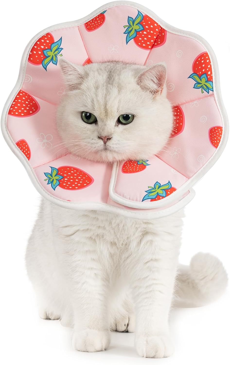 Cat Cone S Adjustable Soft E-Collar, Strawberry
