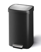 13 Gallon / 50L Step-On Kitchen Trash Can - Plastic Garbage Bin, Soft-Close Lid, Liner Lock Rim, Rear Handle - Color: