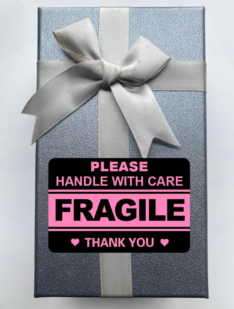 2"x3" 100 PCS Black Fragile Stickers for Shipping Cartons Envelops