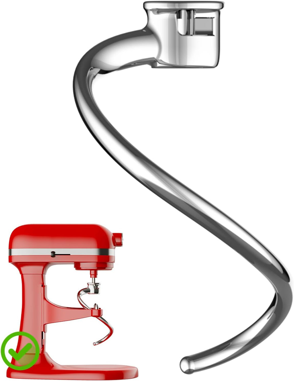 Spiral Dough Hook for KitchenAid 5 Plus & 6-Qt Bowl-Lift Mixers