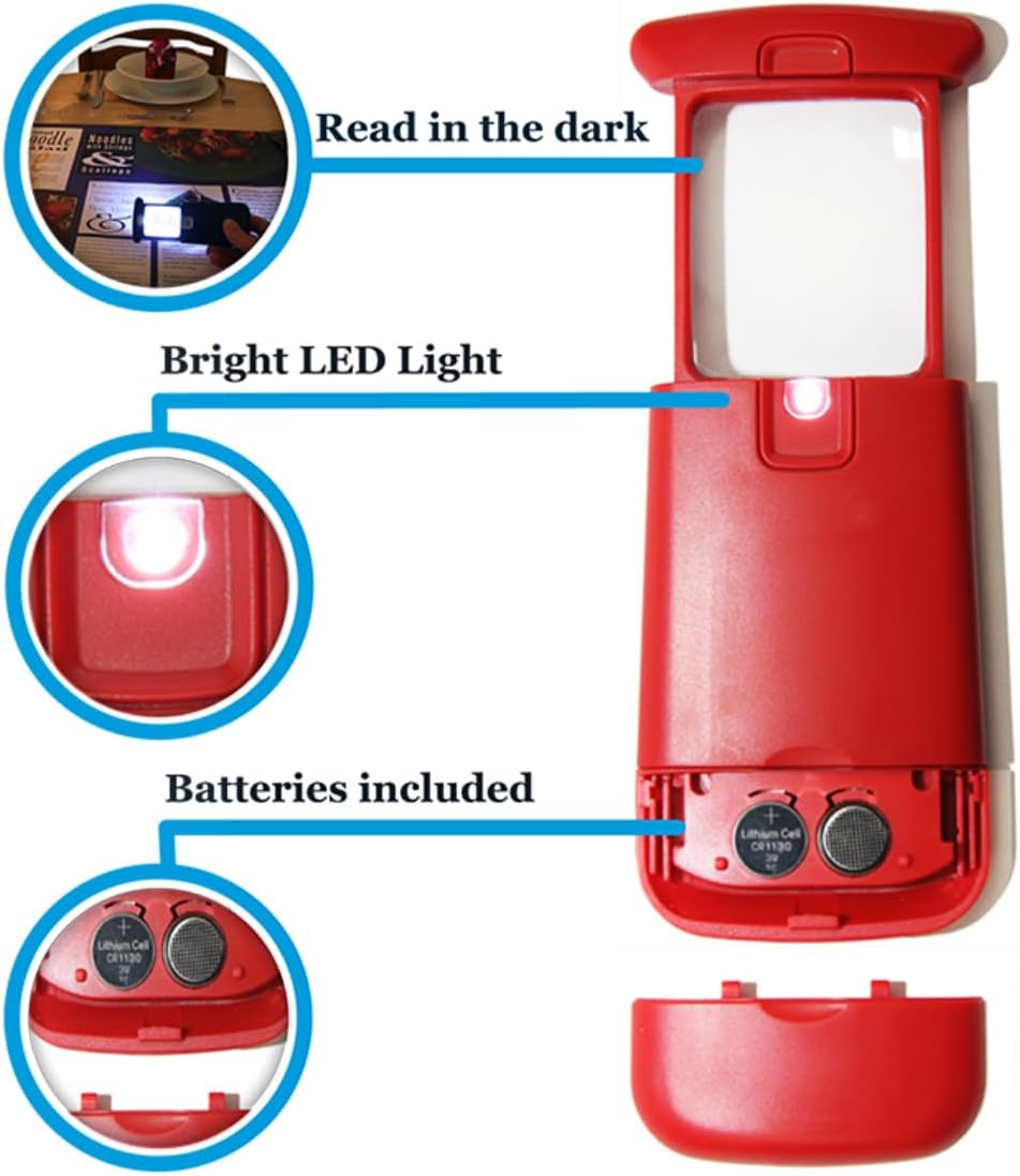 Small Pocket Magnifying Glass 3.0X with LED Light for Reading; Lighted Hand Held Coin Loupe; Mini Magnify Lens; Gifts