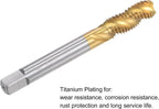 uxcell Spiral Flute Threading Tap 3/8-16 UNC, HSS (High Speed Steel) Titanium Plated Machine Thread Screw Tap 3 Flutes Tapping Tool H2 Tolerance
